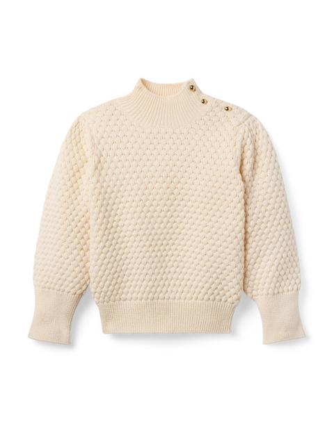 Textured Knit Puff Sleeve Sweater