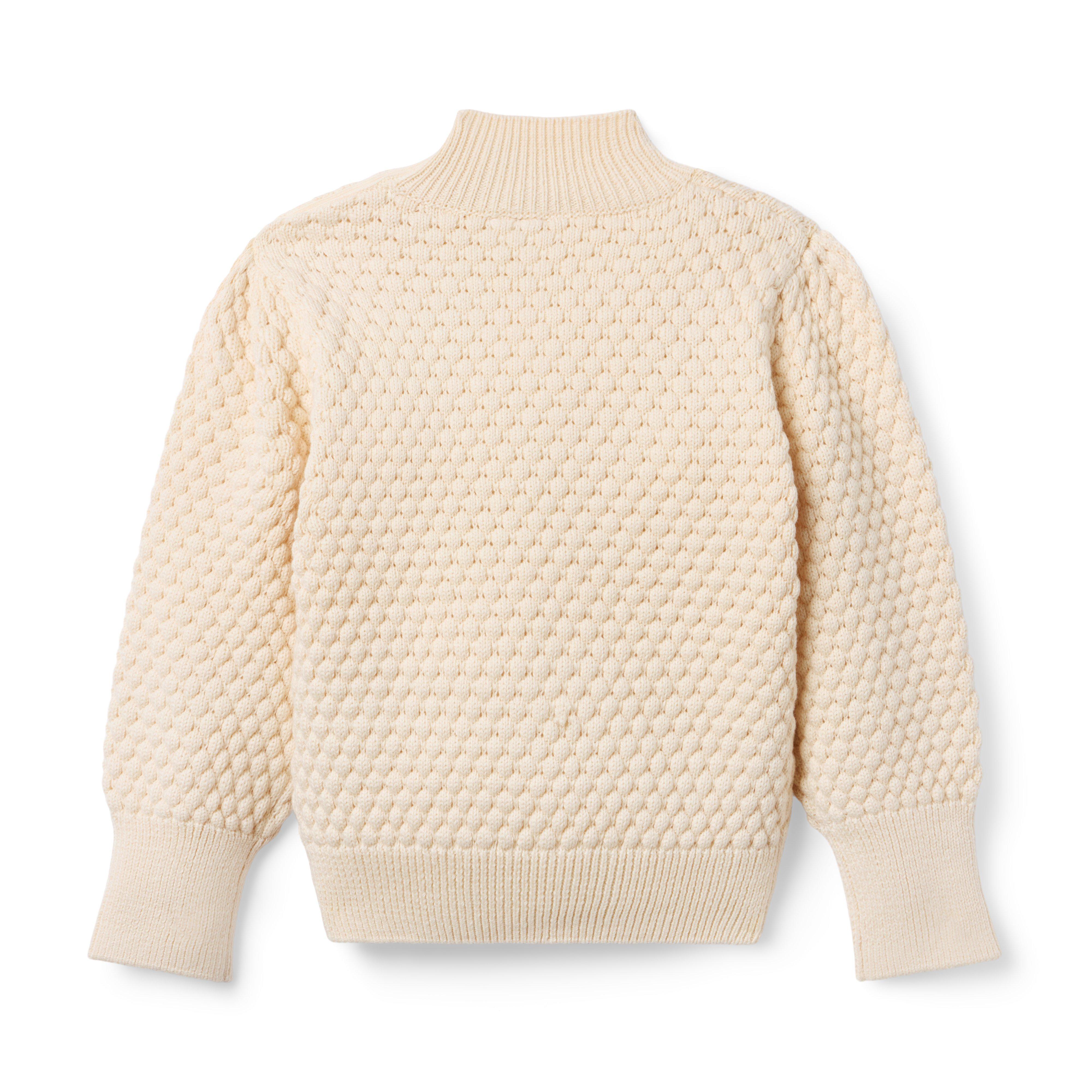 Textured Knit Puff Sleeve Sweater image number 1