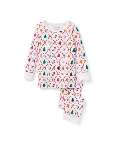 Organic Cotton Holiday Ribbon Pajama