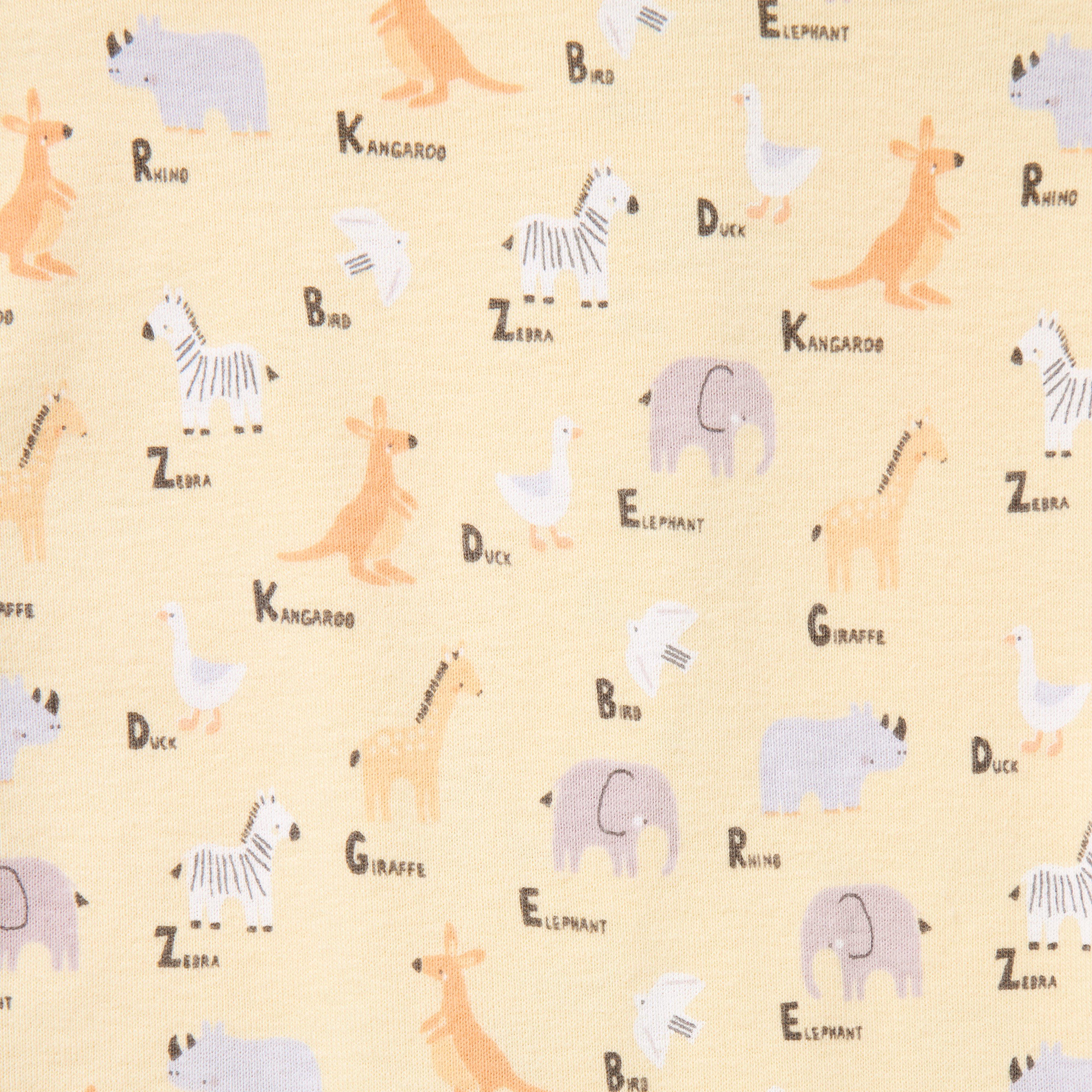 Baby Organic Cotton Zoo Animals Footed Pajama image number 1