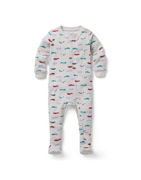 Baby Organic Cotton Racecar Footed Pajama