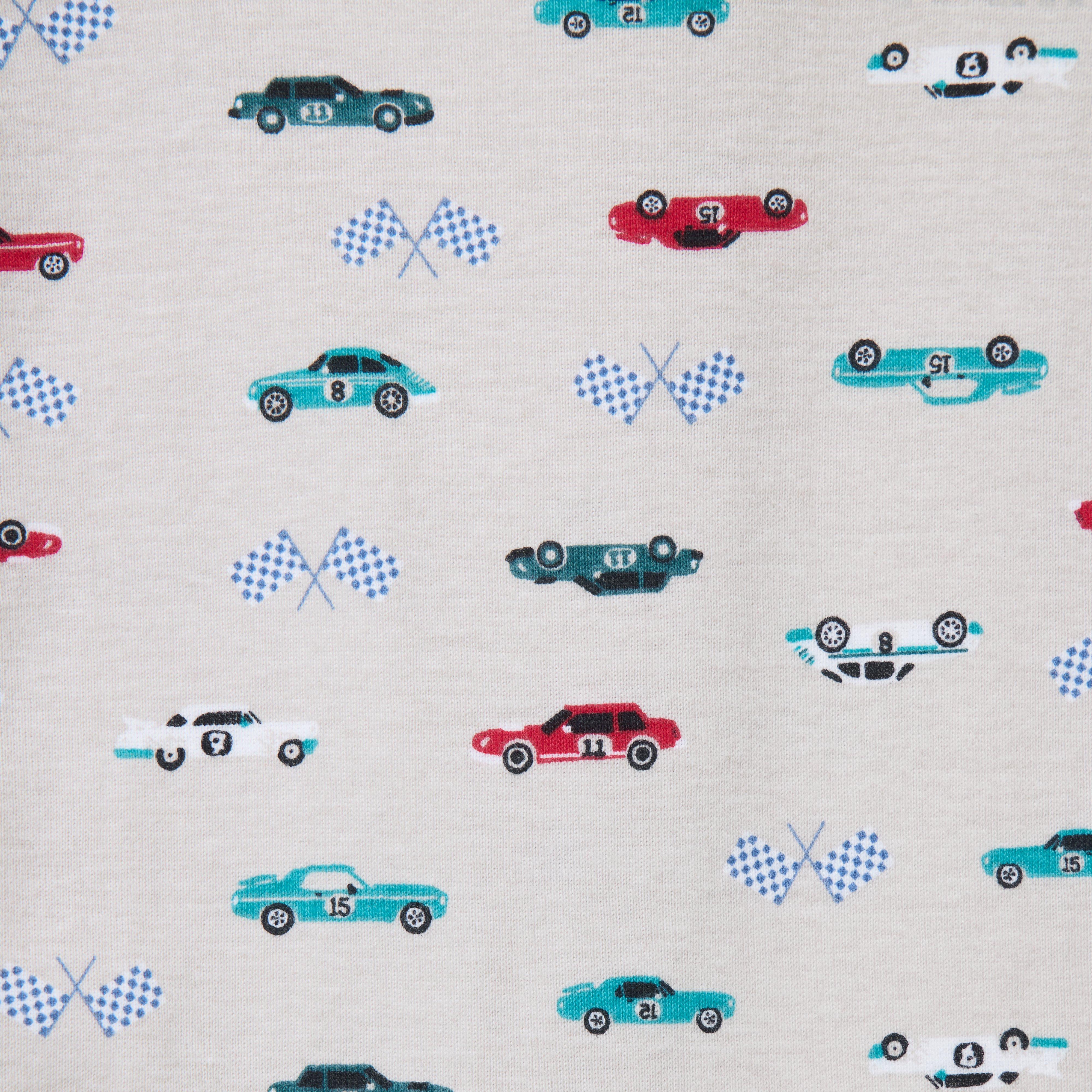 Baby Organic Cotton Racecar Footed Pajama image number 1