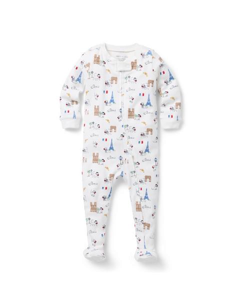 Baby Organic Cotton Paris Cat Footed Pajama
