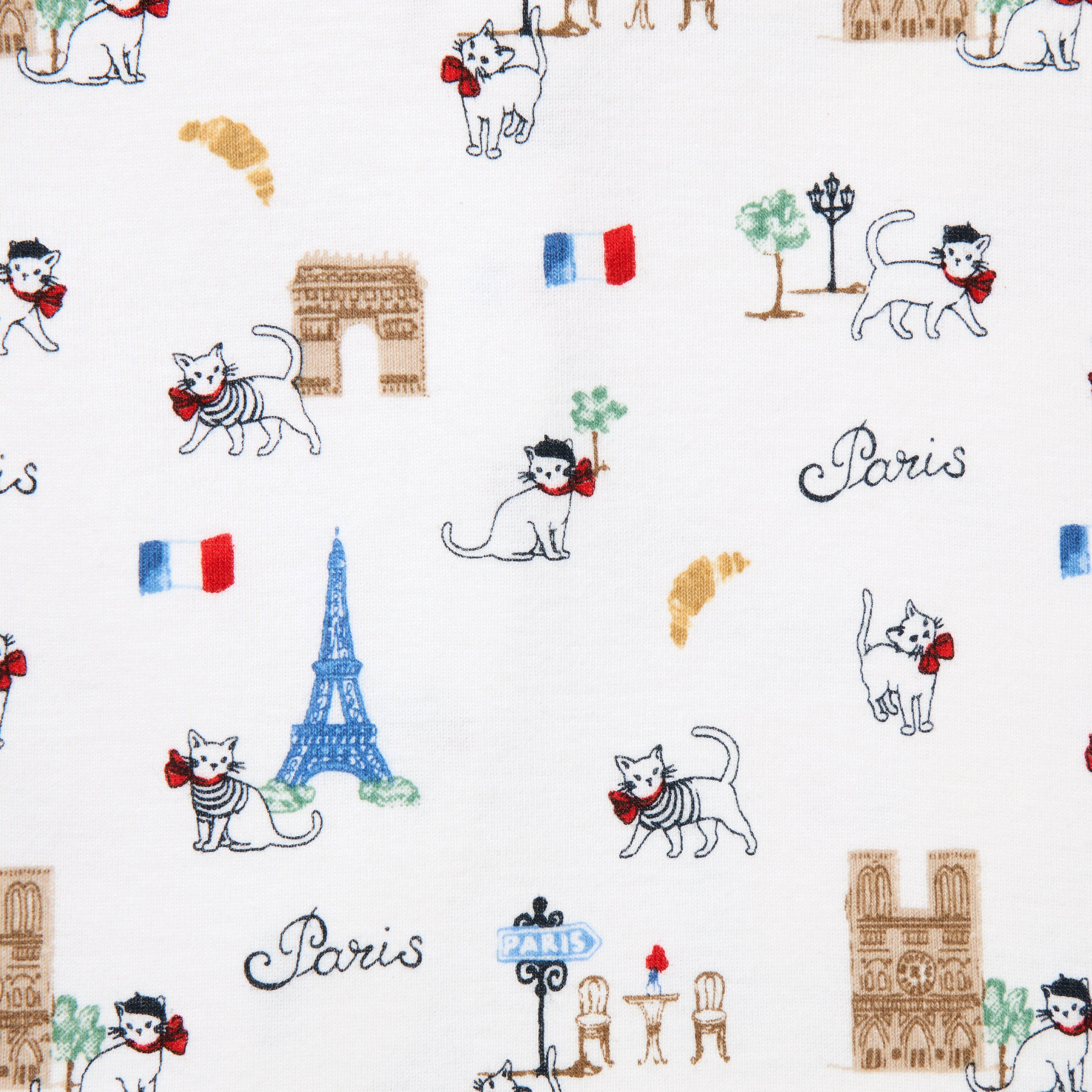 Baby Organic Cotton Paris Cat Footed Pajama image number 1