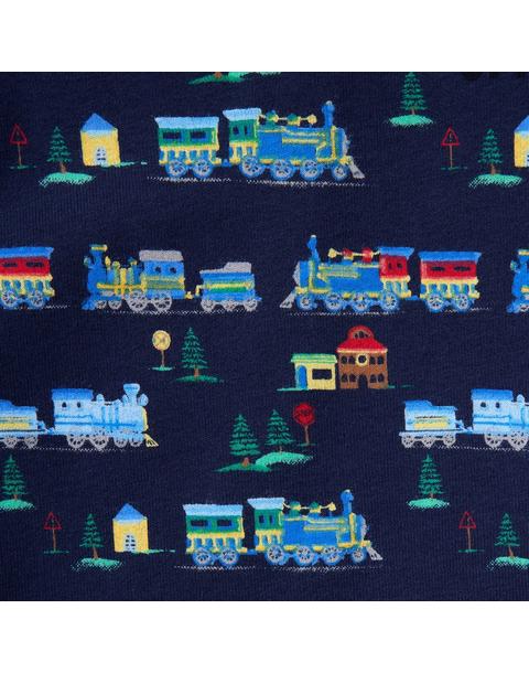 Baby Organic Cotton Train Footed Pajama