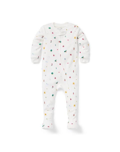 Baby Organic Cotton Holiday Icon Footed Pajama