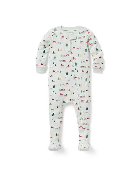 Baby Organic Cotton Holiday Village Footed Pajama