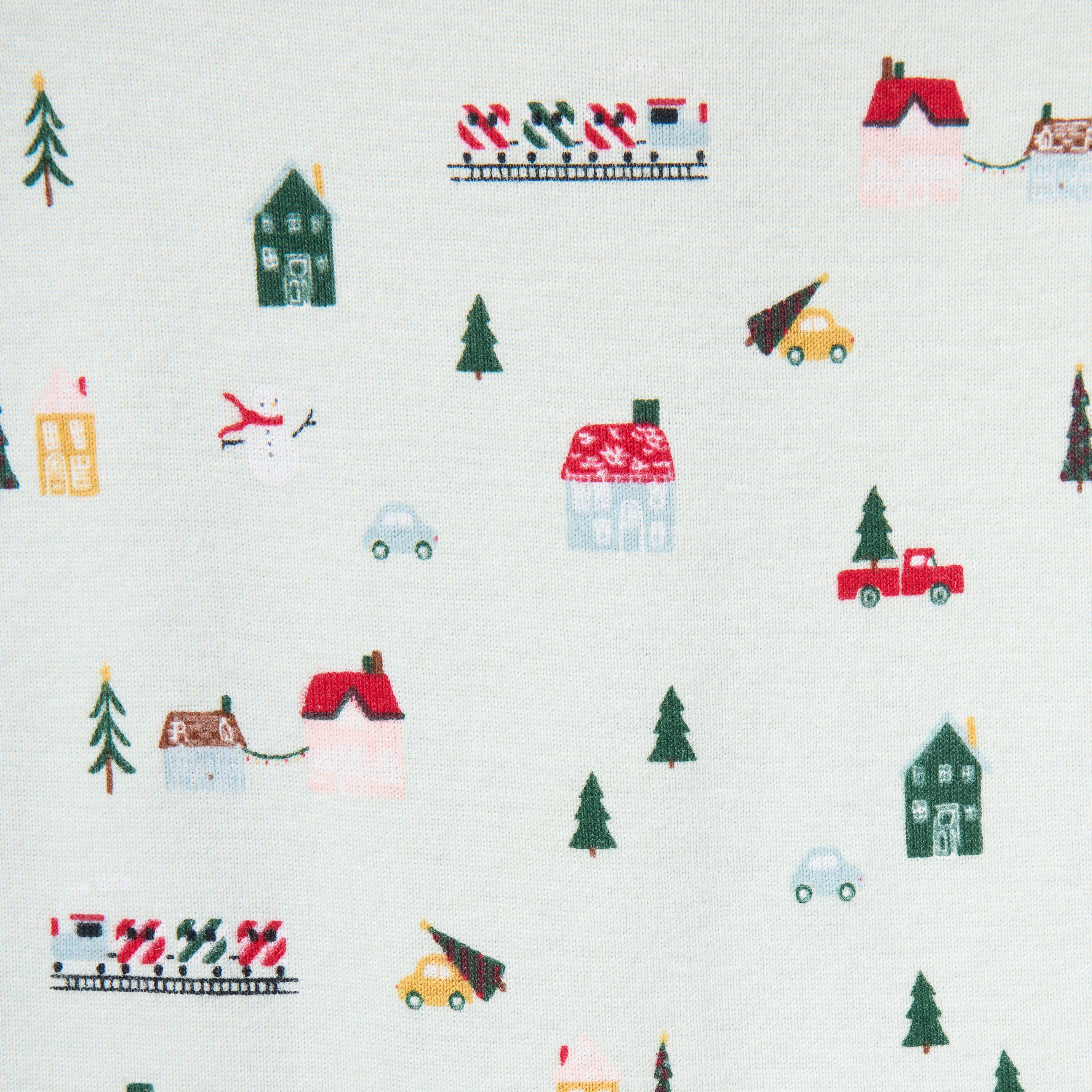 Baby Organic Cotton Holiday Village Footed Pajama image number 1