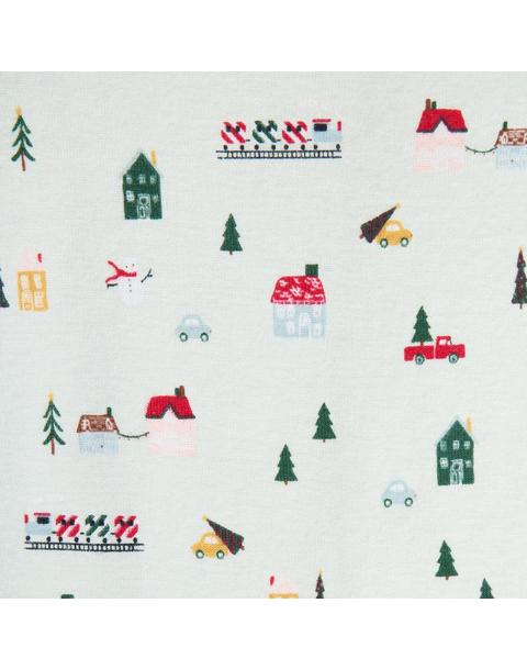 Baby Organic Cotton Holiday Village Footed Pajama