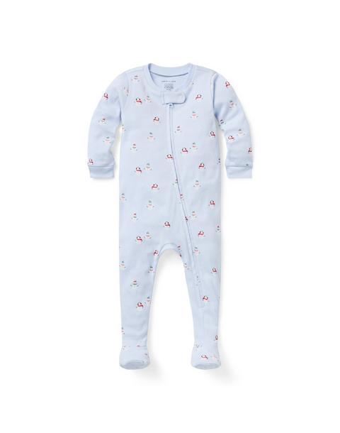 Baby Organic Cotton Snowman Footed Pajama