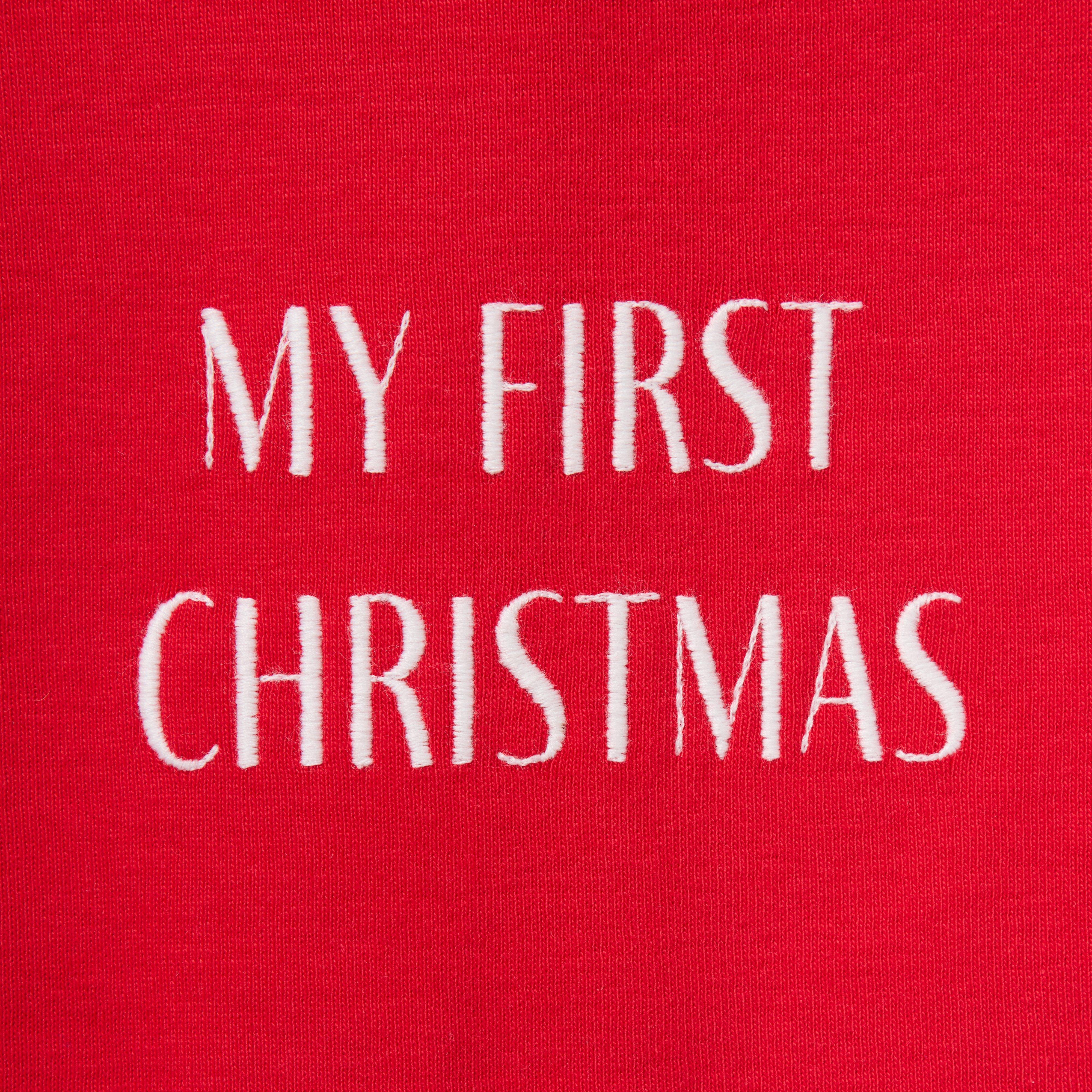 Baby Organic Cotton First Christmas Footed Pajama image number 2