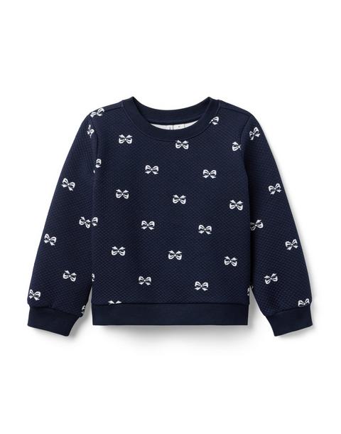 Quilted Bow Sweatshirt