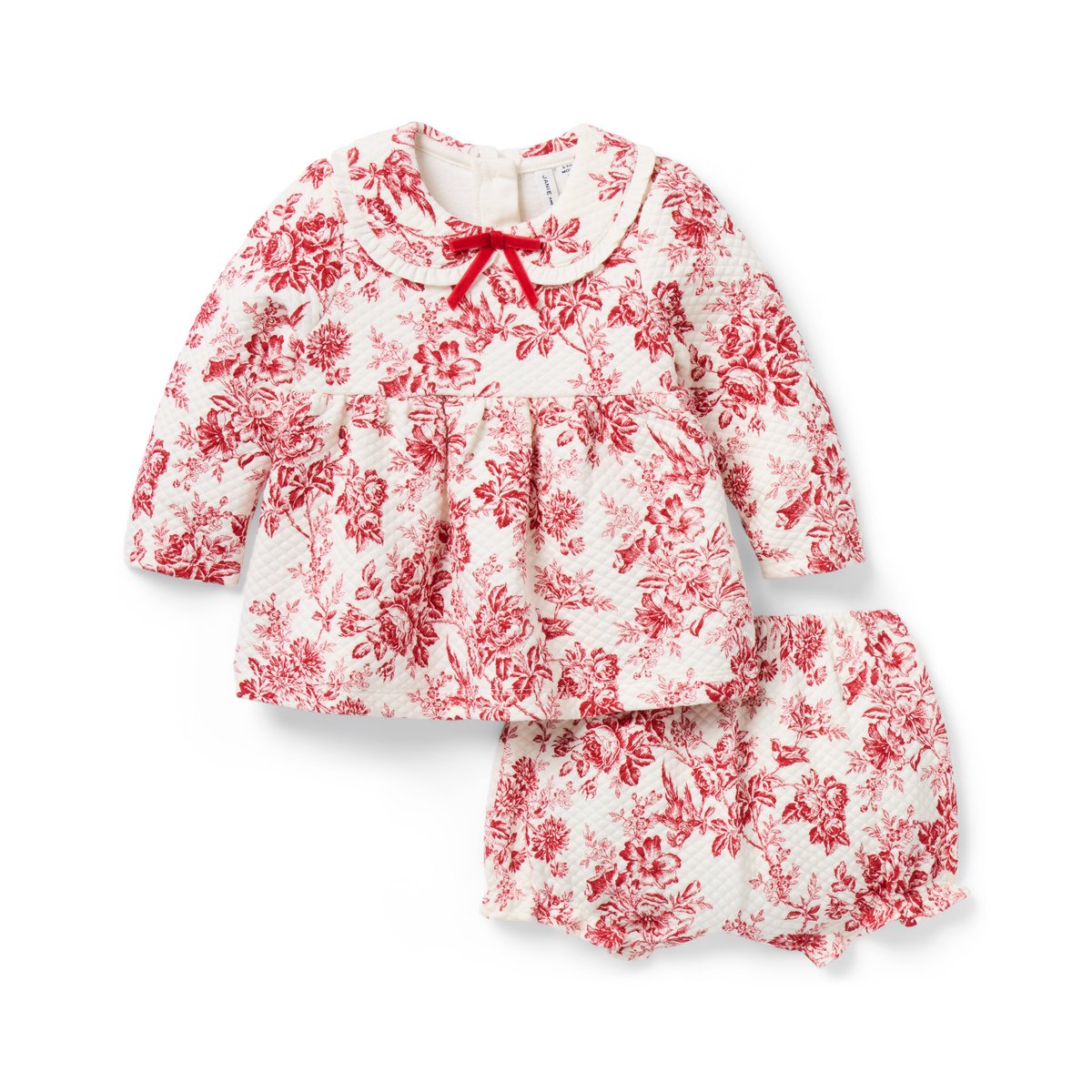 Комплекты Janie and Jack The Floral Toile Quilted Matching Baby Set для девочек, цвет: Красный с принтом