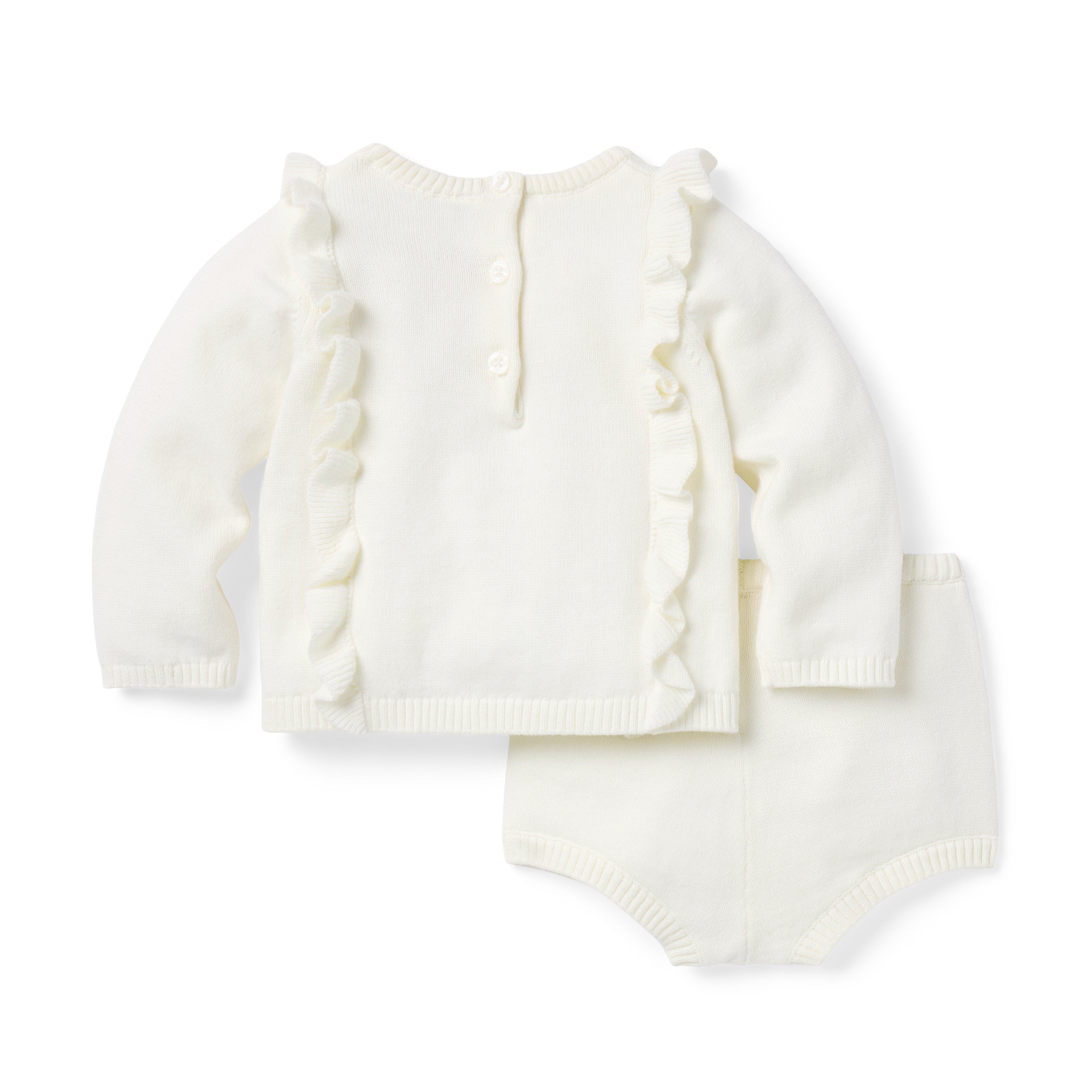 Baby Floral Ruffle Matching Sweater Set image number 2
