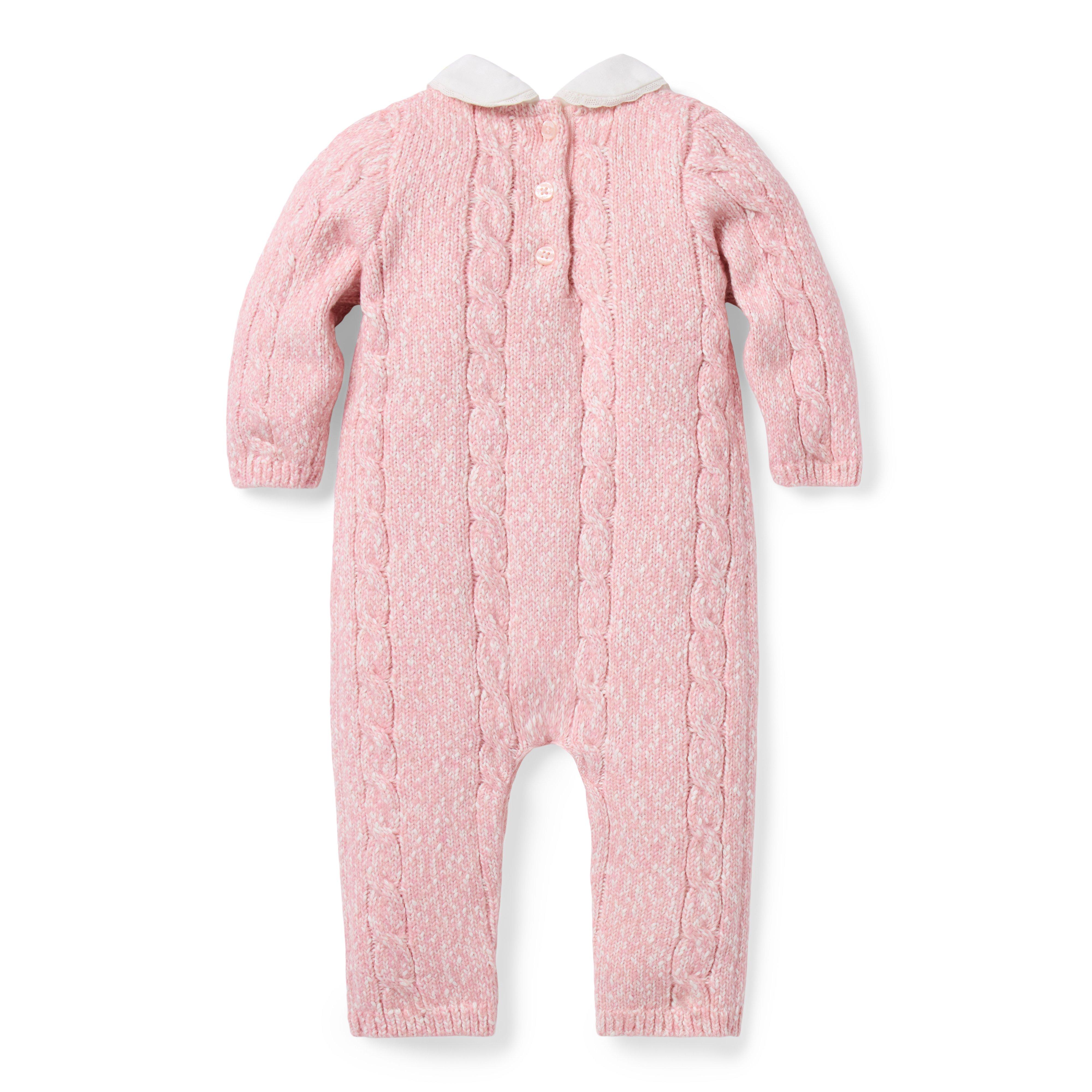 Baby Marled Cable Knit Collared One-Piece image number 1