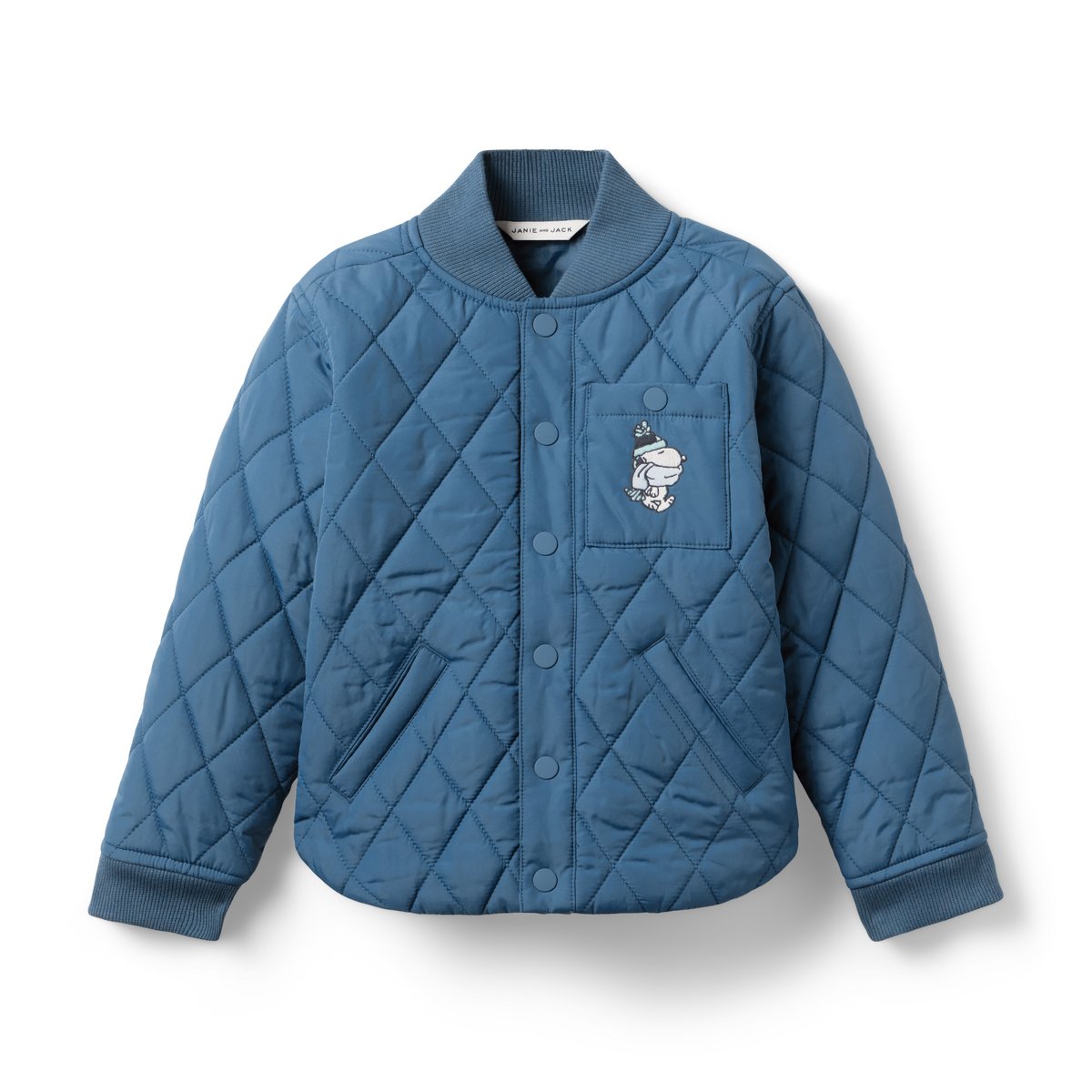 Куртка Janie and Jack Peanuts™ Snoopy Quilted Bomber для мальчиков, цвет: Зимний синий