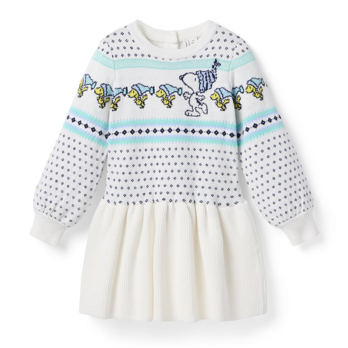Платье Janie and Jack Peanuts™ Fair Isle Sweater Dress для девочек, цвет: Кремовый