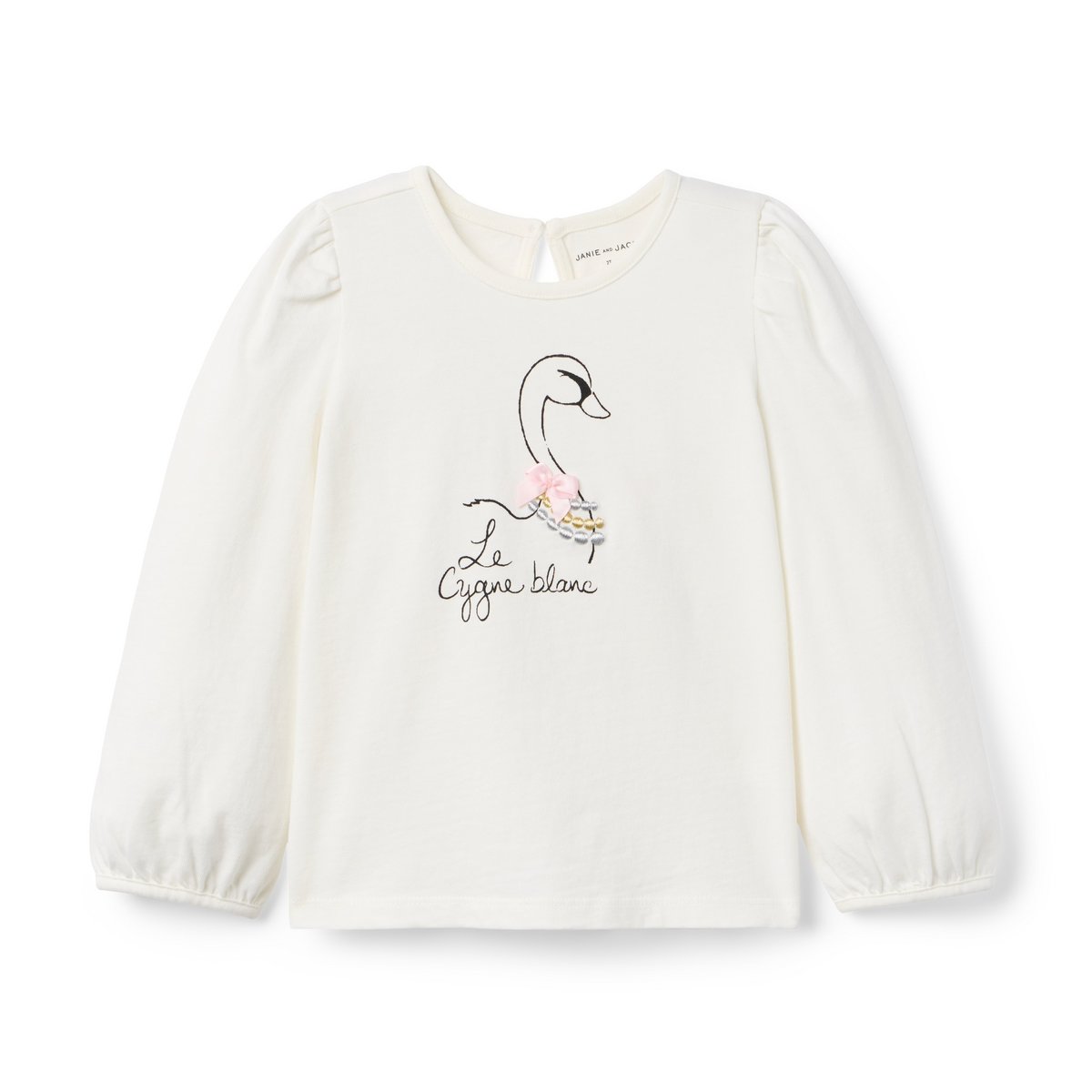 Топ Janie and Jack Swan Bow для девочек, цвет: Кремовый
