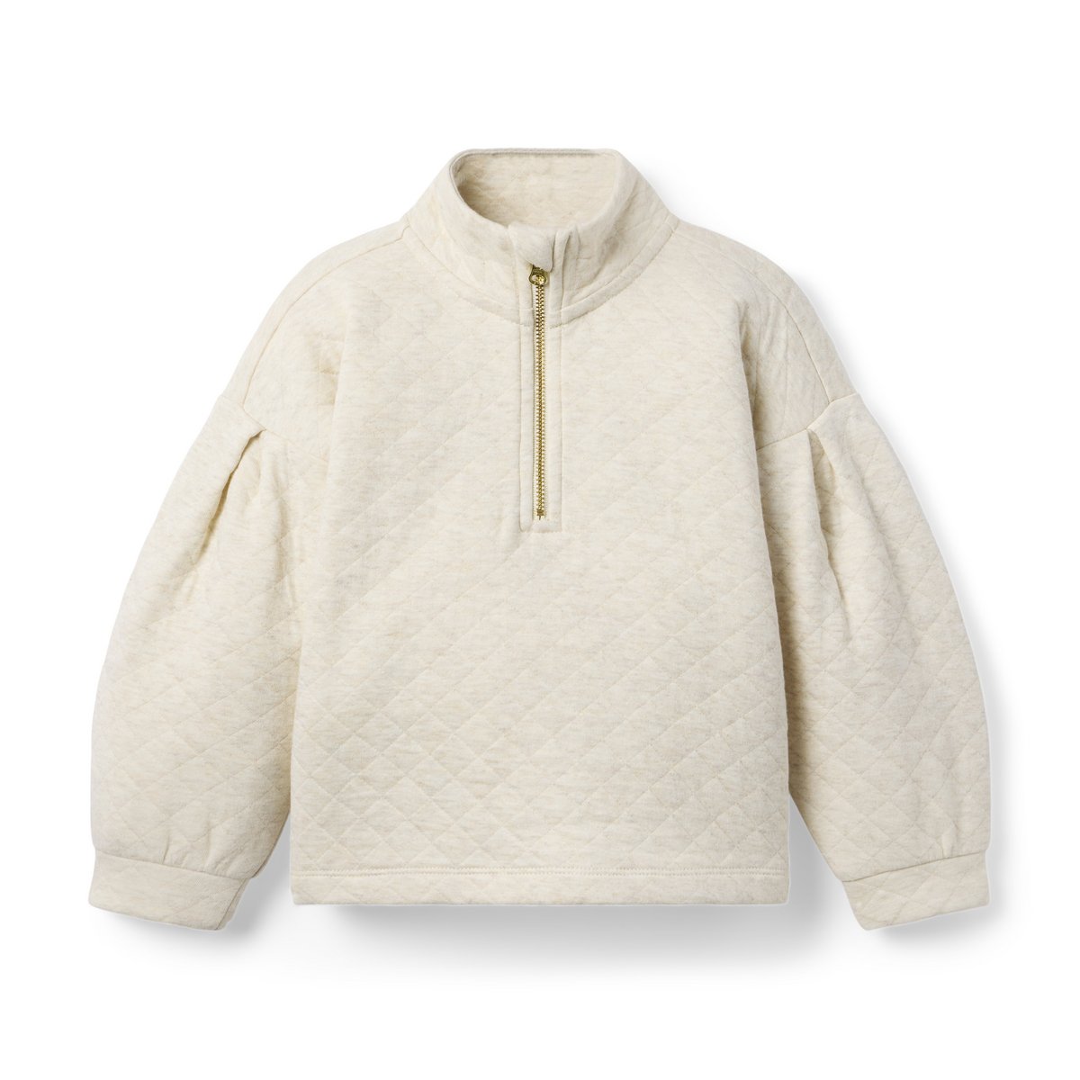 Толстовка Janie and Jack Quilted Half Zip для девочек, цвет: Меланжевый