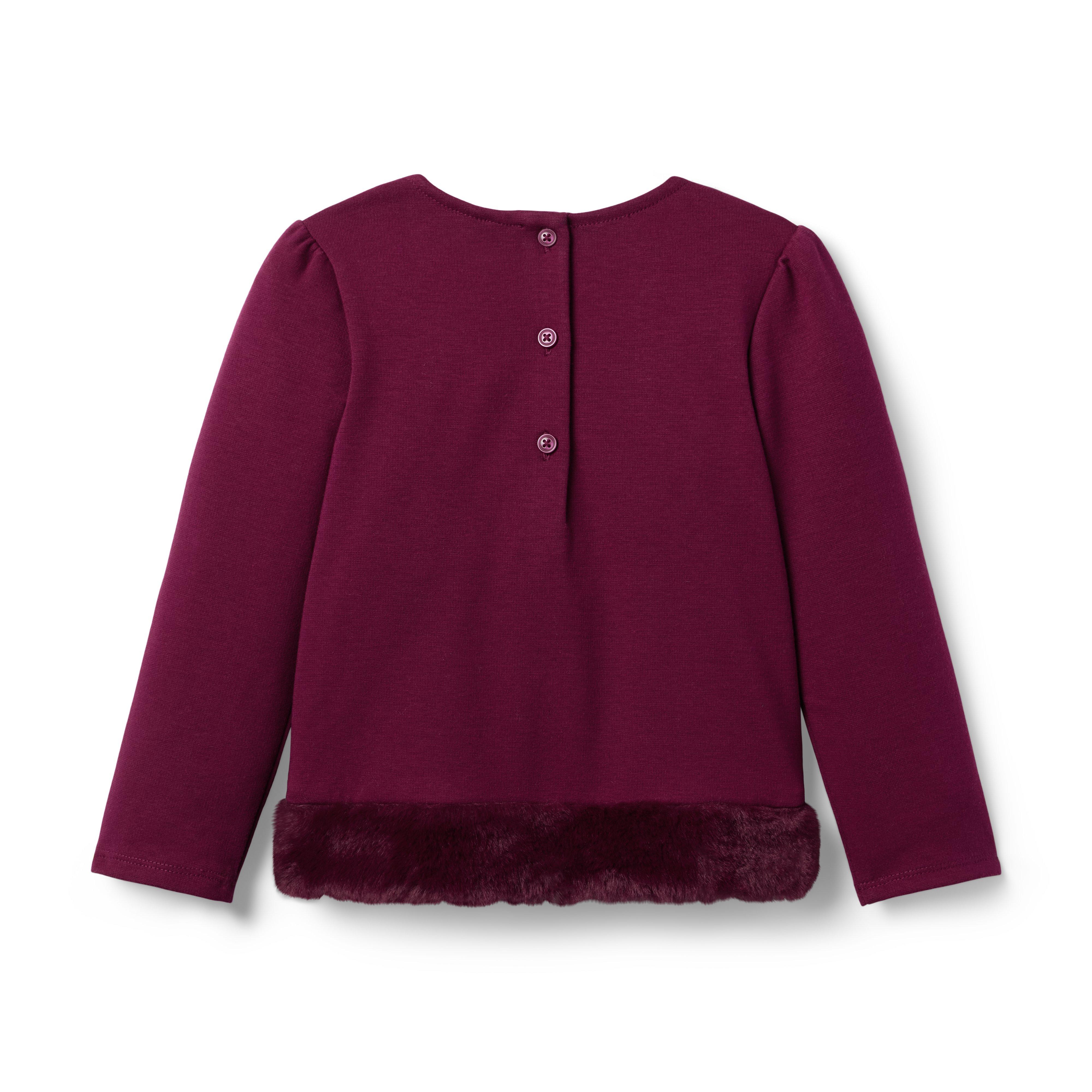 Bow Faux Fur Trim Top image number 2