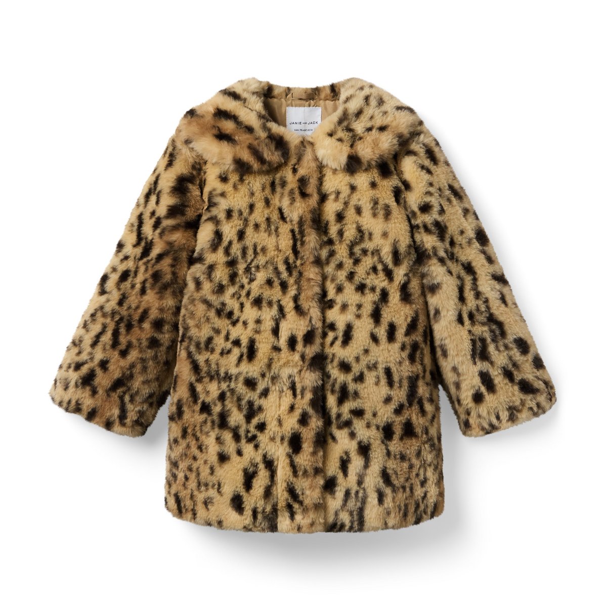 Пальто Janie and Jack The Leopard Faux Fur Coat для девочек, цвет: Овсяный леопардовый