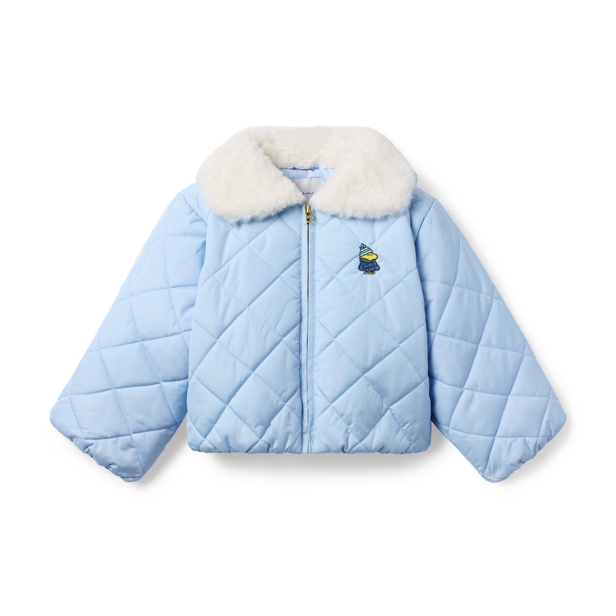 Куртка Janie and Jack Peanuts™ Collared Puffer для девочек, цвет: Синий