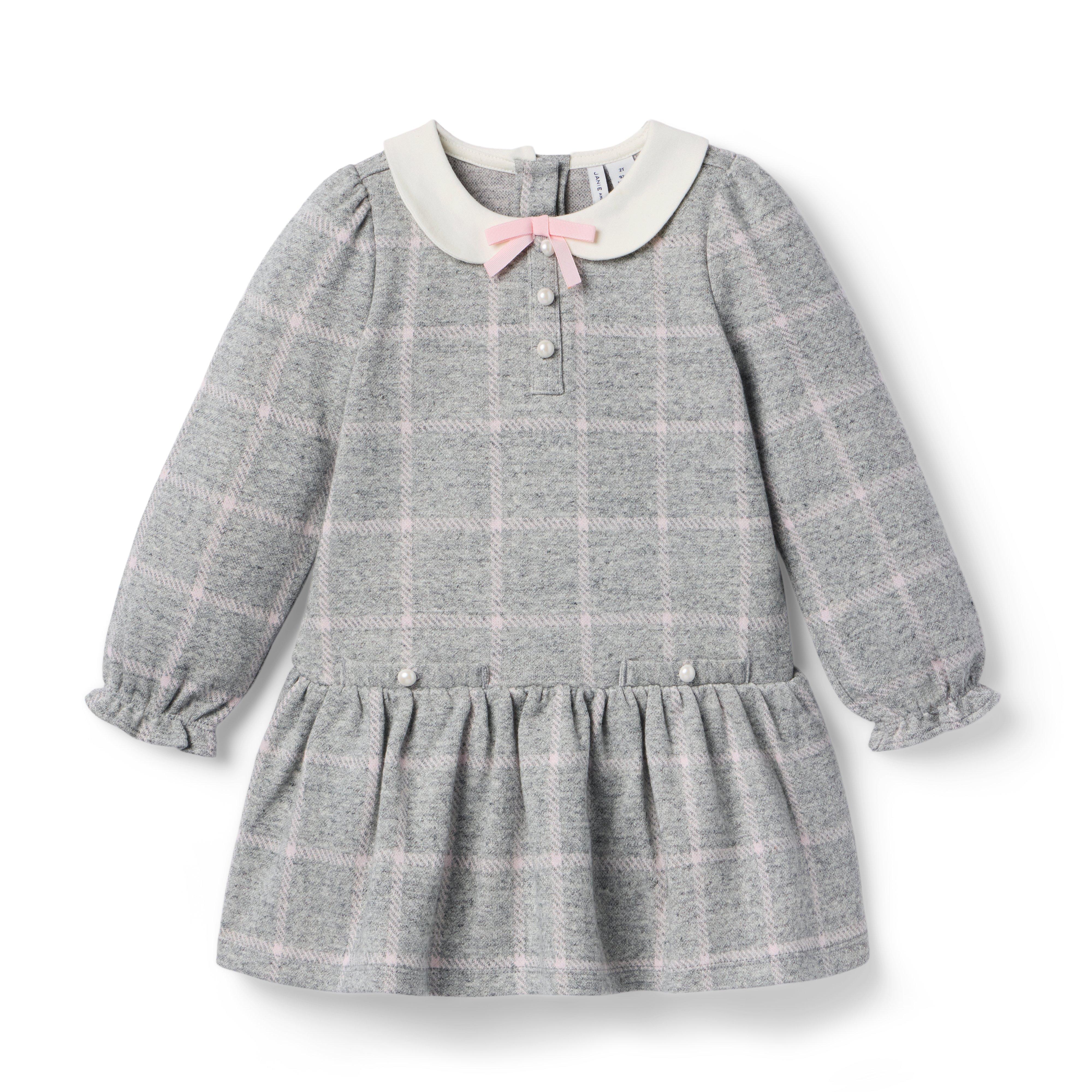 Girl Grey Wind Plaid Plaid Collared Jacquard Dress by Janie and Jack