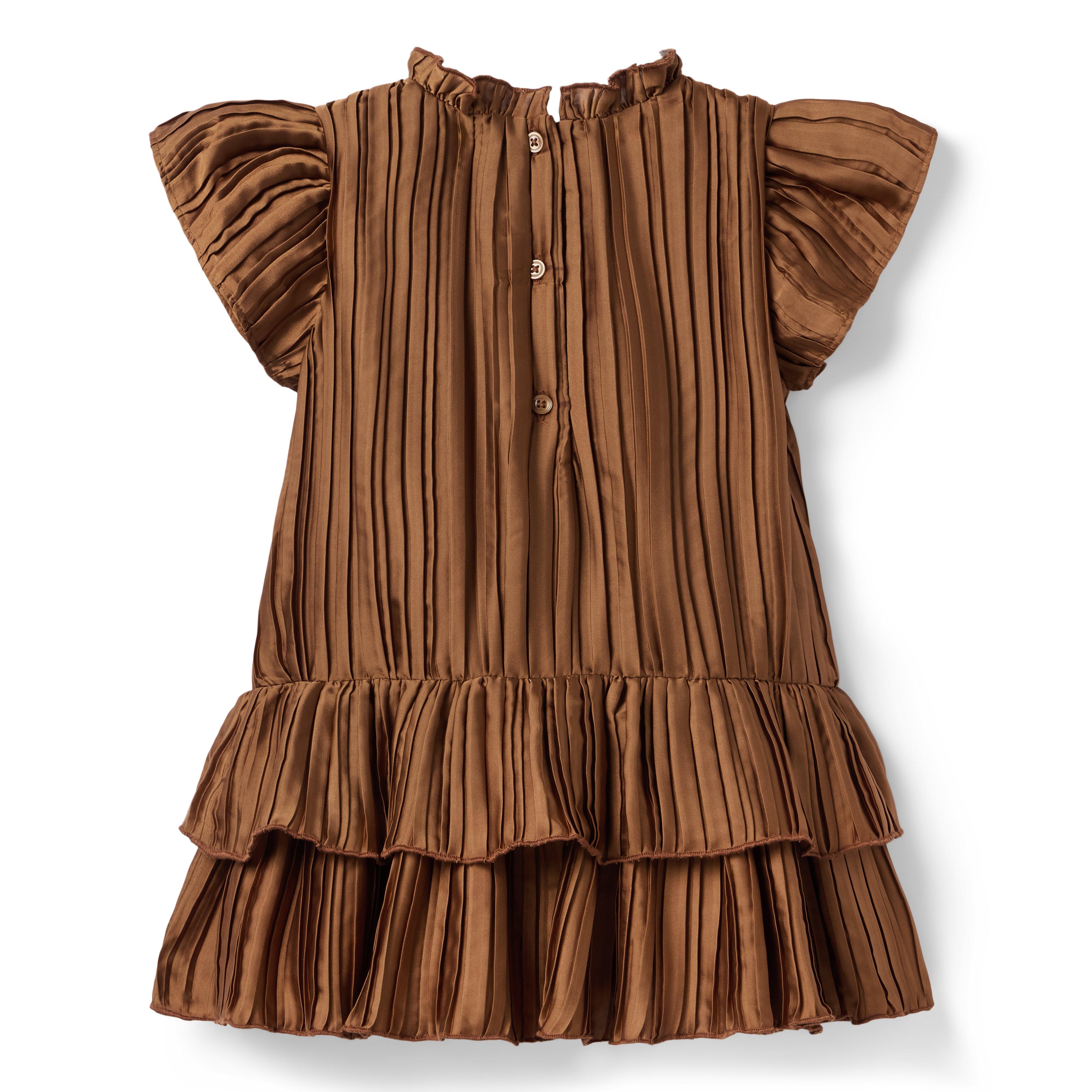 Pleated Satin Ruffle Dress image number 2