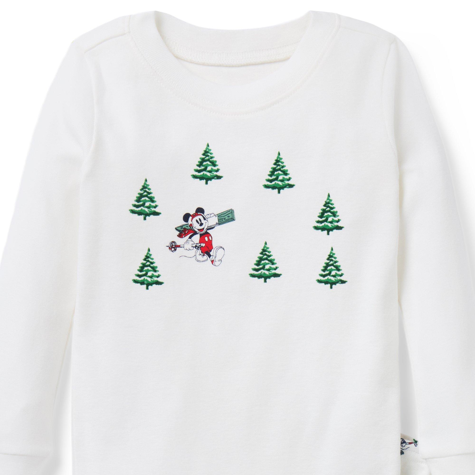 Organic Cotton Disney Mickey Mouse Ski Tree Pajama image number 2