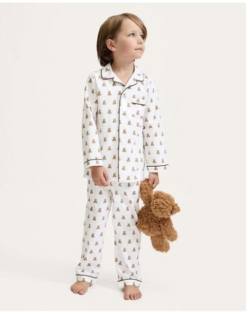 Petite Plume Kids Twill Pajama Set in Teddy Tales