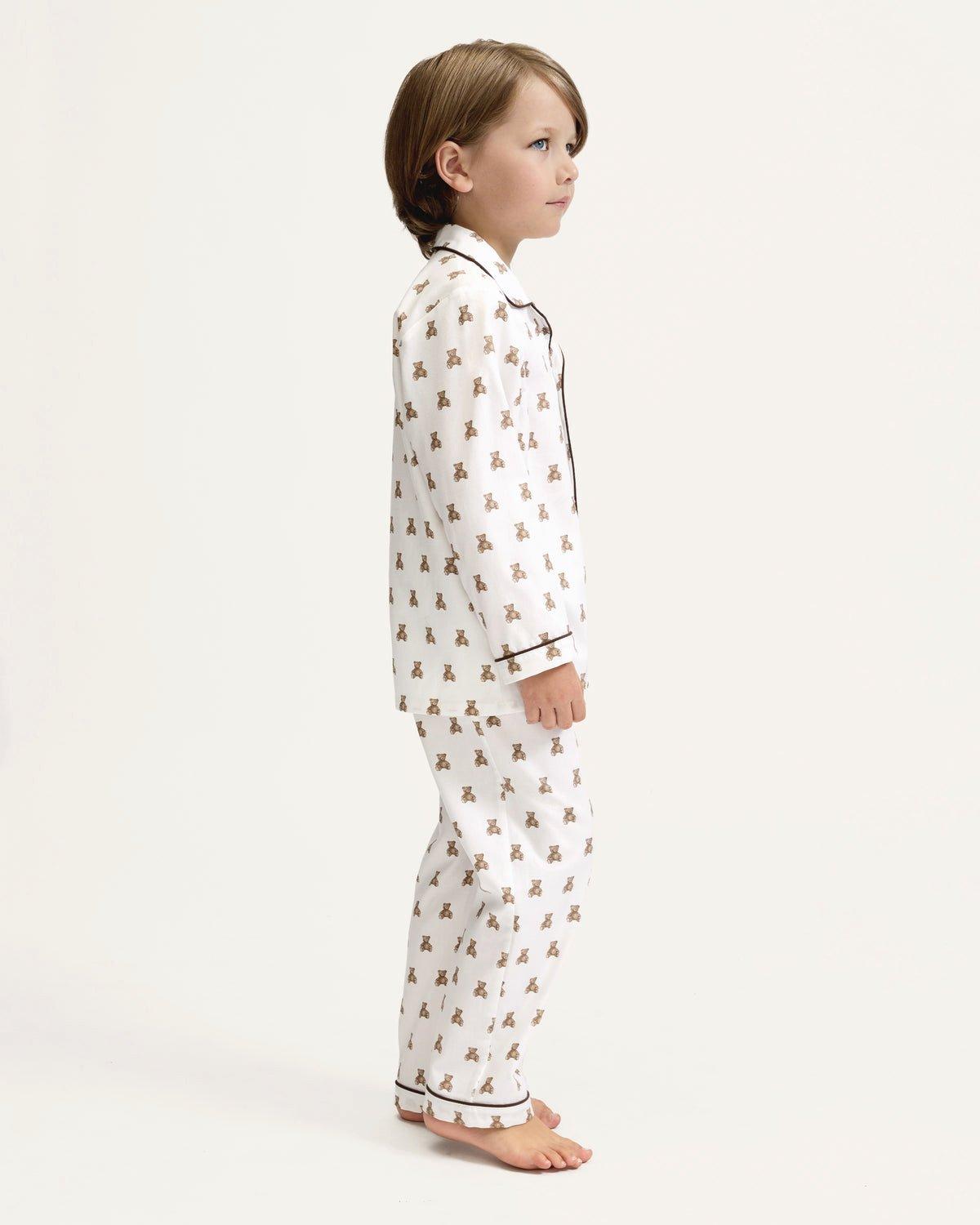 Petite Plume Kids Twill Pajama Set in Teddy Tales image number 3