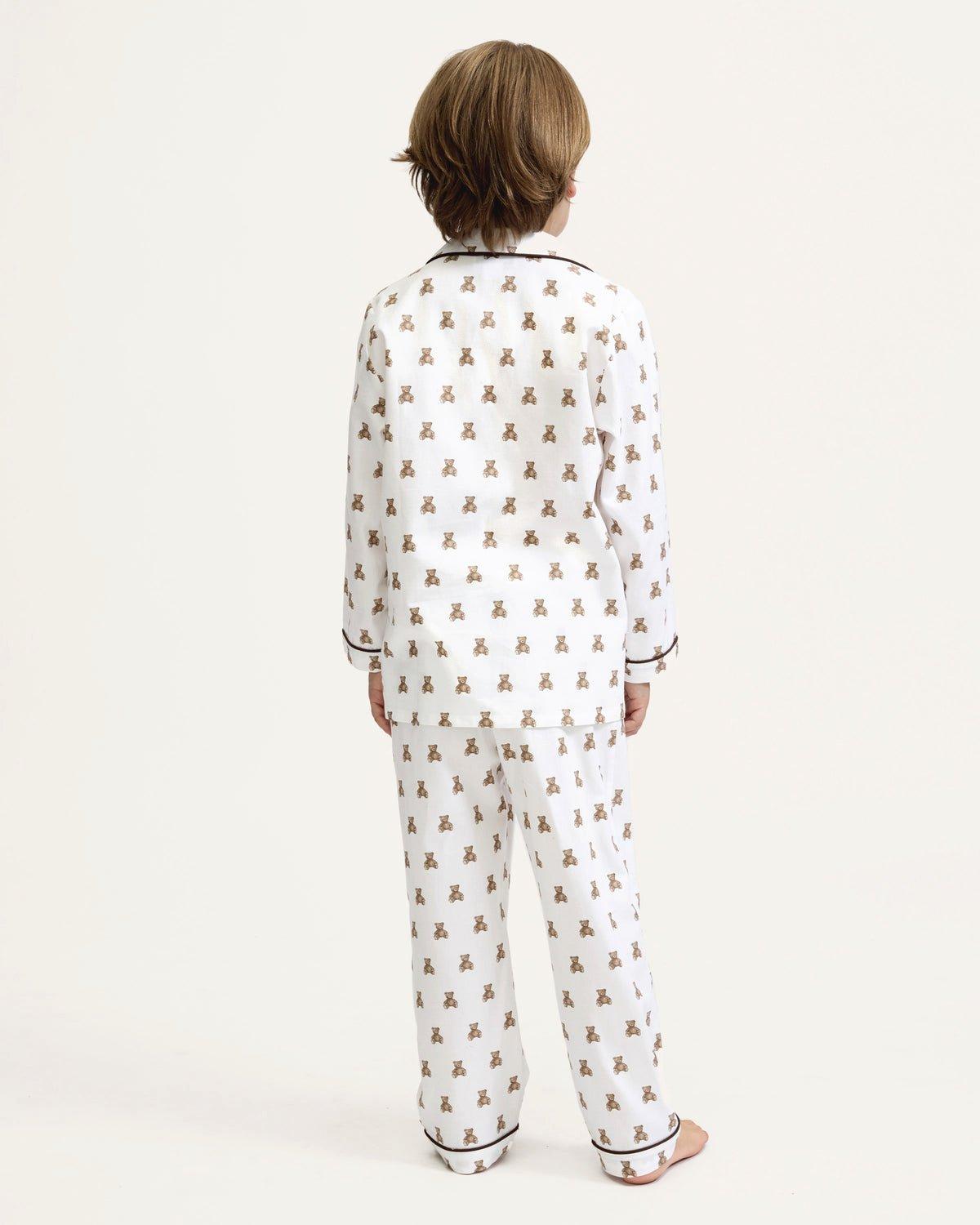 Petite Plume Kids Twill Pajama Set in Teddy Tales image number 4