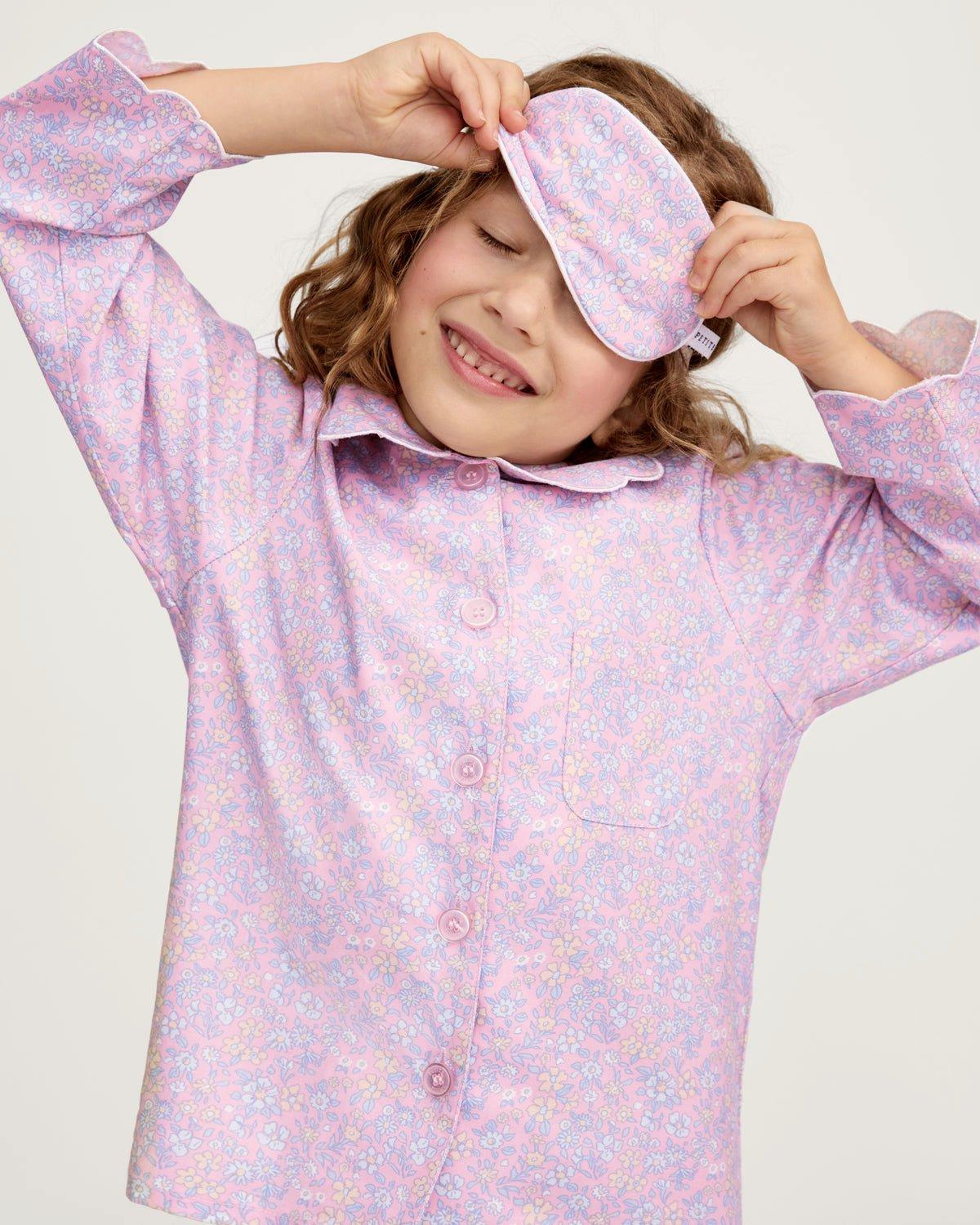 Petite Plume Kids Twill Sleep Mask in Fleur Blush image number 3