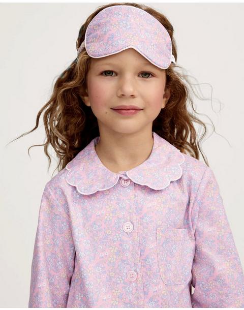 Petite Plume Kids Twill Sleep Mask in Fleur Blush