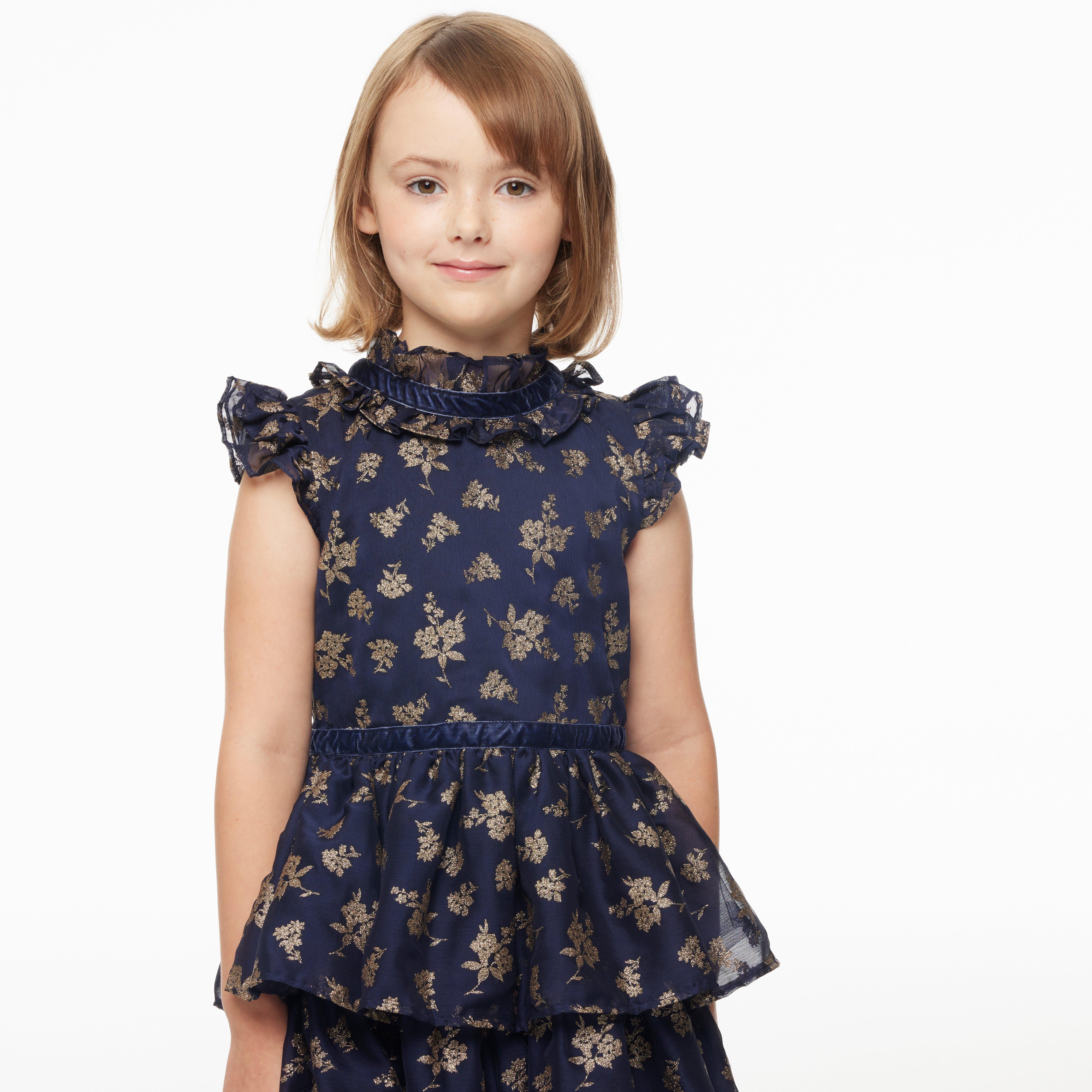 Glitter Floral Chiffon Dress image number 5