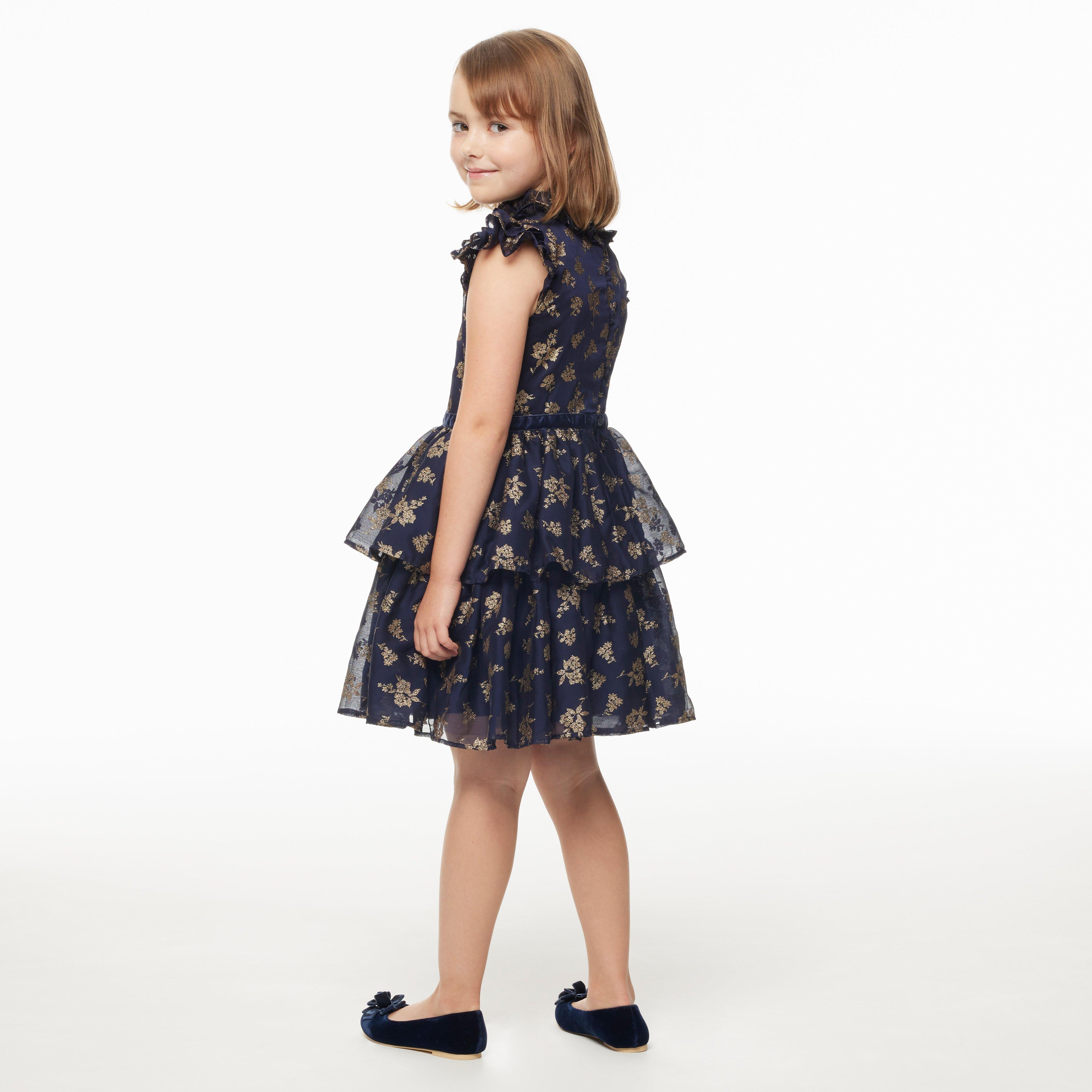 Glitter Floral Chiffon Dress image number 3