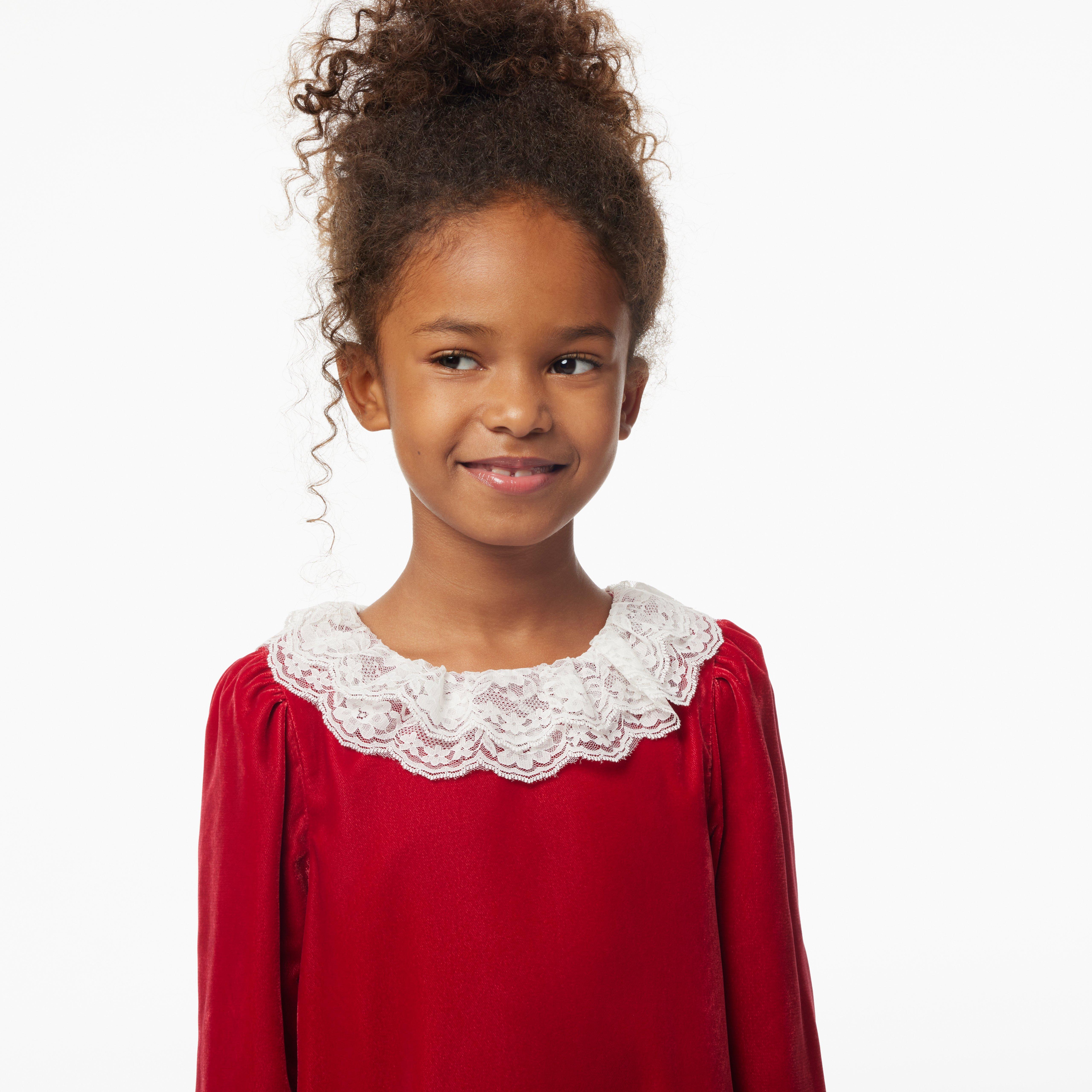 Girl Holiday Red Velvet Lace Collar Dress by Janie and Jack