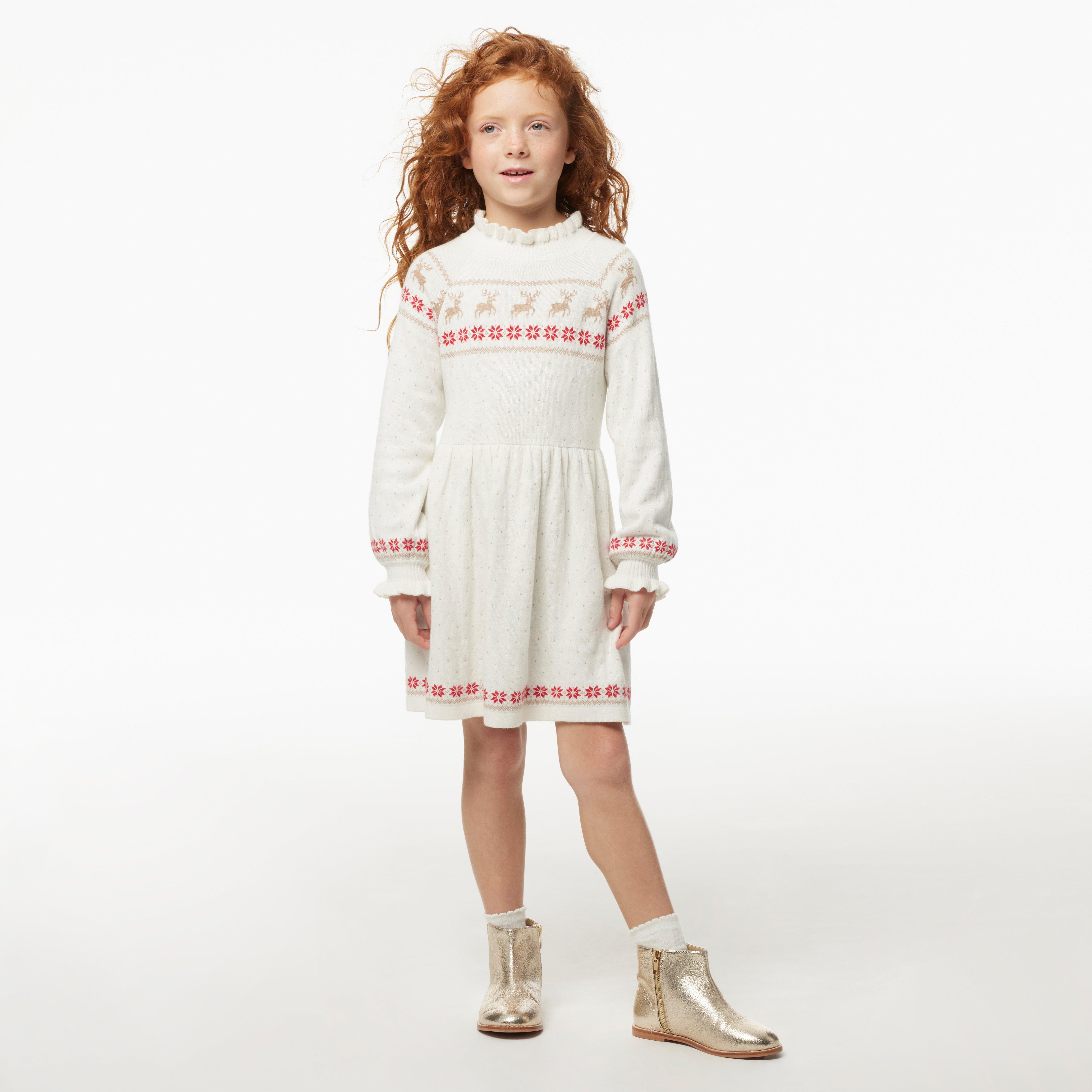 Girls cream sweater outlet dress