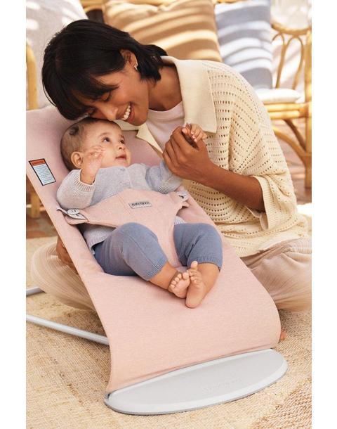 Baby Bouncer Bliss: Woven | Light Pink Melange
