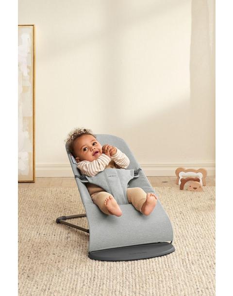 Baby Bouncer Bliss: Woven | Light Gray Melange