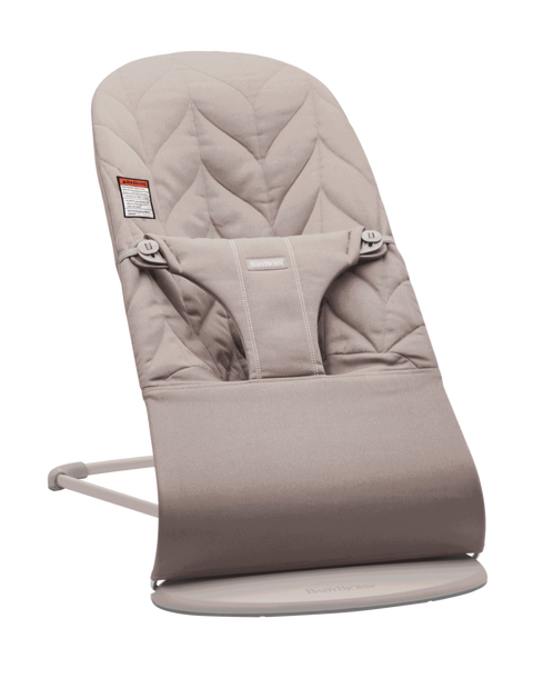 Baby Bouncer Bliss: Petal Quilt Woven | Sand Gray