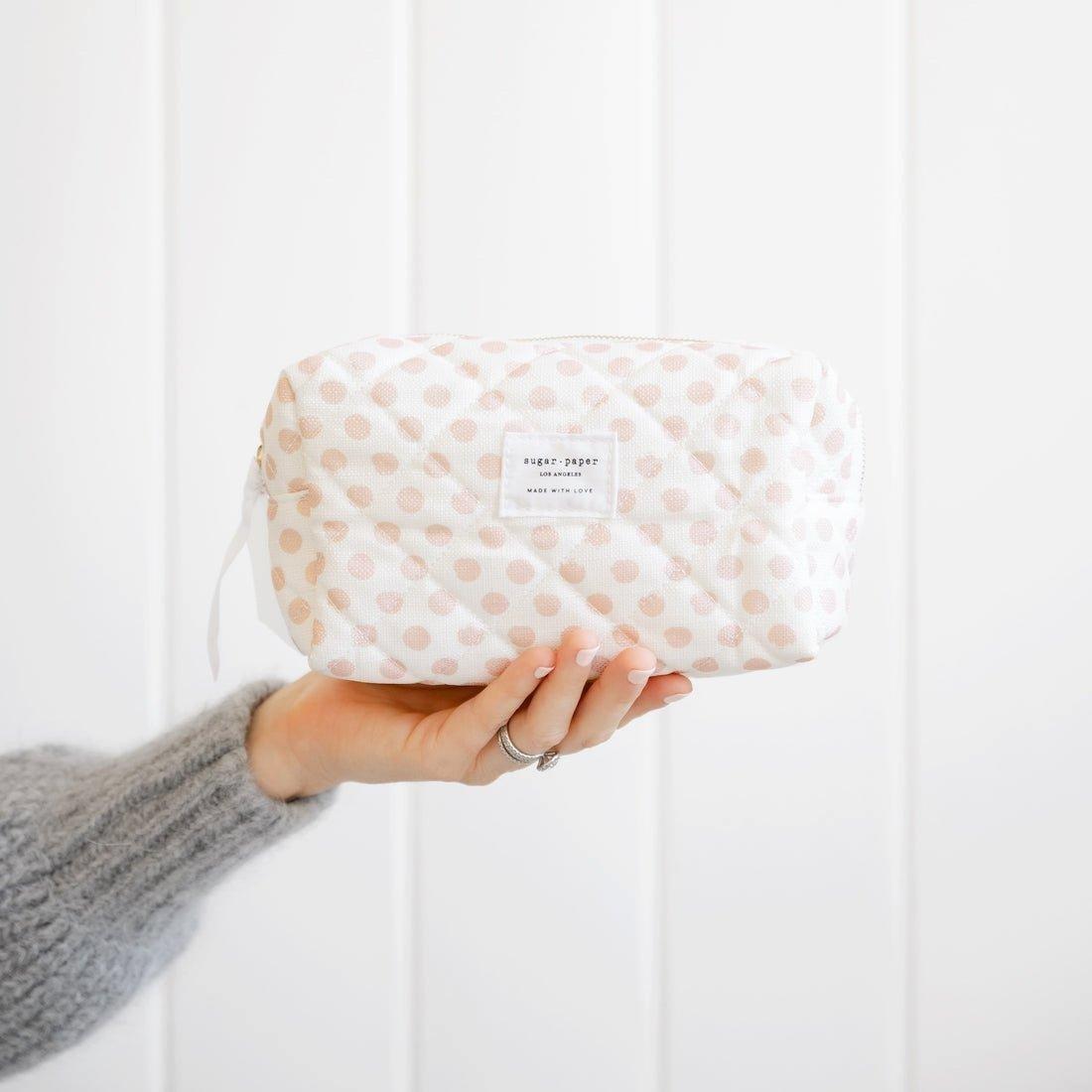Rose Polka Dot Small Cosmetic Pouch image number 3