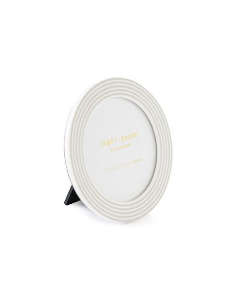 Grey Stripe Round Frame