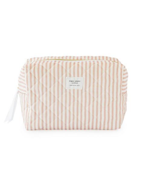 Rose Stripe Large Cosmetic Pouch