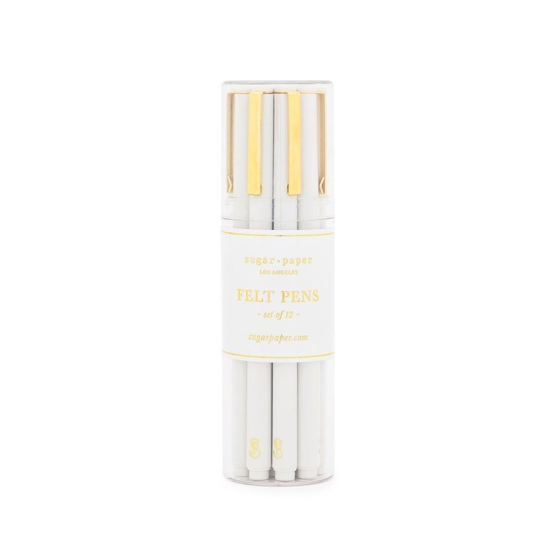 Bulk Felt Pen Set, White (Set of 12)