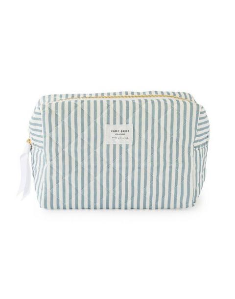 Blue Stripe Large Cosmetic Pouch