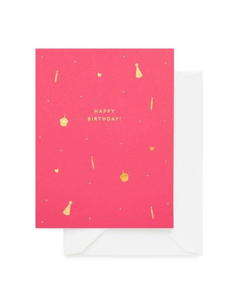 Hot Pink Happy Birthday Greeting Card