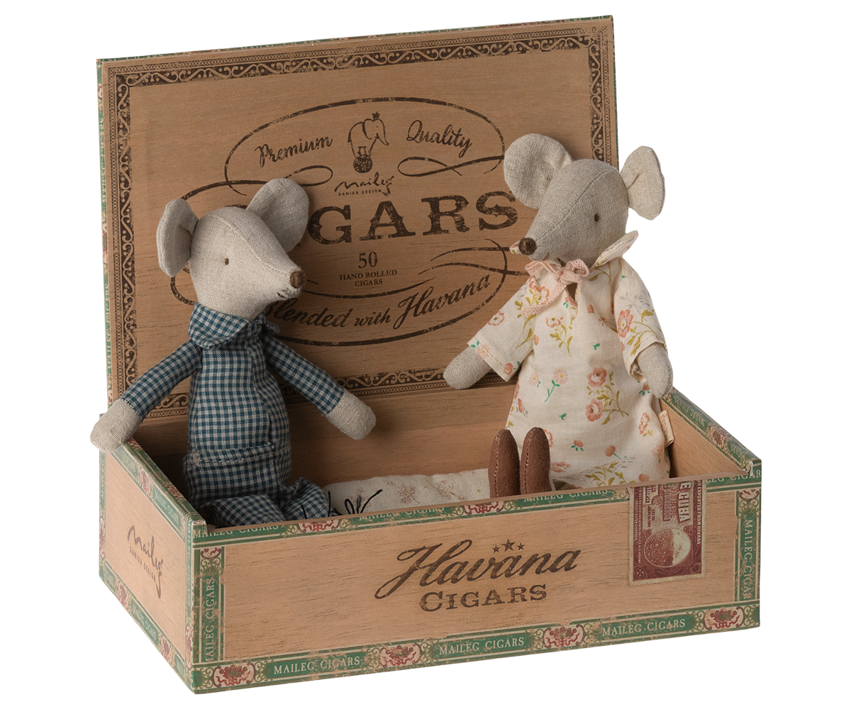 Grandma & Grandpa Mice in Cigarbox image number 2
