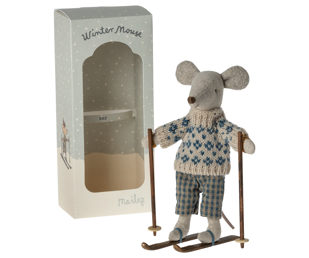 Winter Mouse with Ski Set, Dad