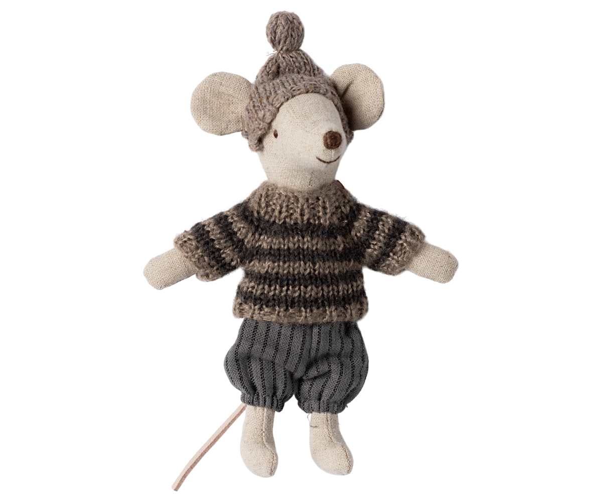 Winter mouse with ski set, Big brother - Grey image number 1